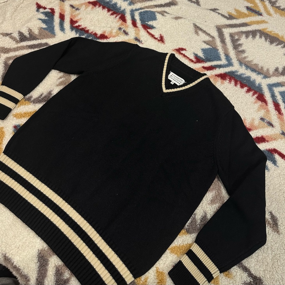 Black and cream MAISON MARGIELA striped sweater